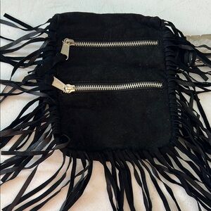 Black Fringe Crossbody Bag